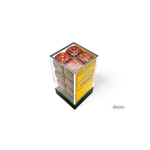 WW2 dice Soviet Scarab Scarlet/gold 16mm d6 Dice Block (12 dice)-29063