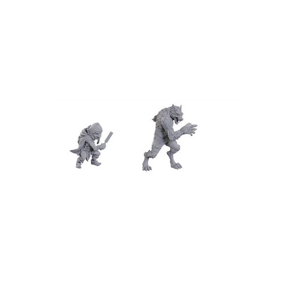 Critical Role Unpainted Miniatures: Chetney Pock O'Pea & Werewolf - EN-WZK90411