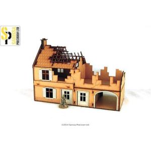Sarissa Hobby & Terrain - Large Farmhouse - Destroyed-N020