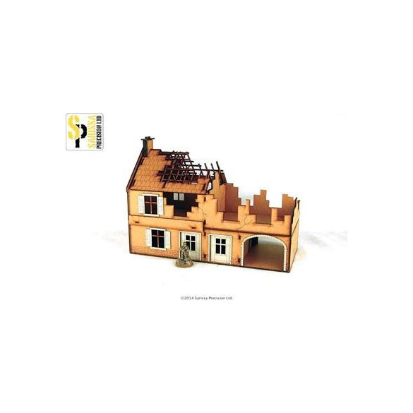 Sarissa Hobby & Terrain - Large Farmhouse - Destroyed-N020