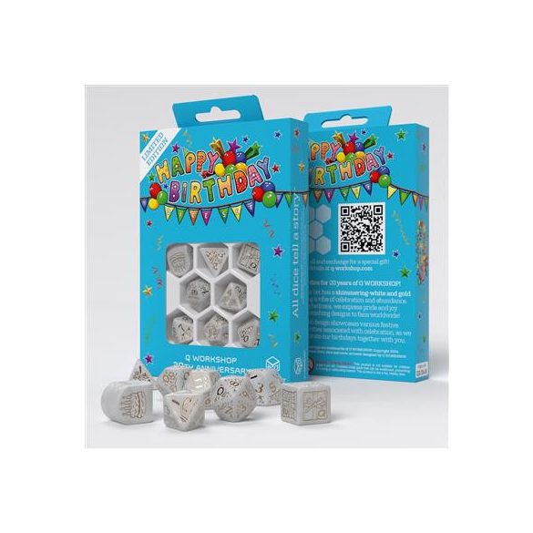 Q Workshop 20 Years: Happy Birthday Dice Set (8)-S20Y03