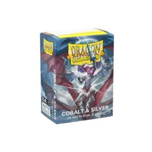 Dragon Shield Standard Matte Dual Sleeves Cobalt & Silver (100 Sleeves)-AT-15064