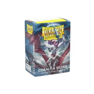 Dragon Shield Standard Matte Dual Sleeves Cobalt & Silver (100 Sleeves)-AT-15064