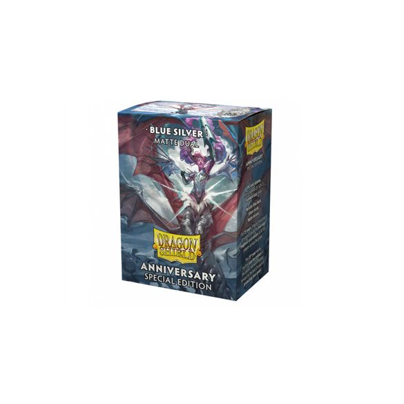 Dragon Shield Standard Matte Dual Sleeves - Special Edition - Blue Silver (100 Sleeves)-AT-15064
