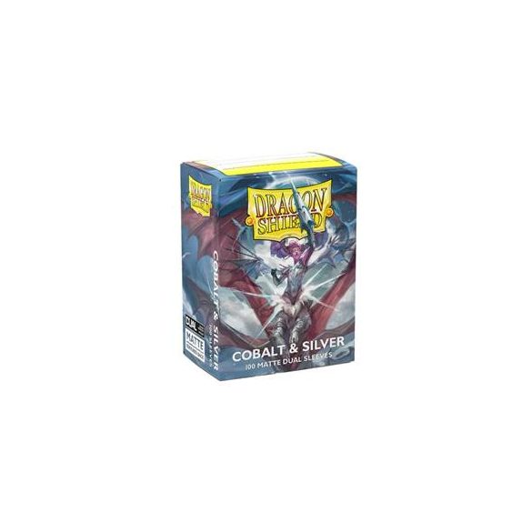 Dragon Shield Standard Matte Dual Sleeves Cobalt & Silver (100 Sleeves)-AT-15064