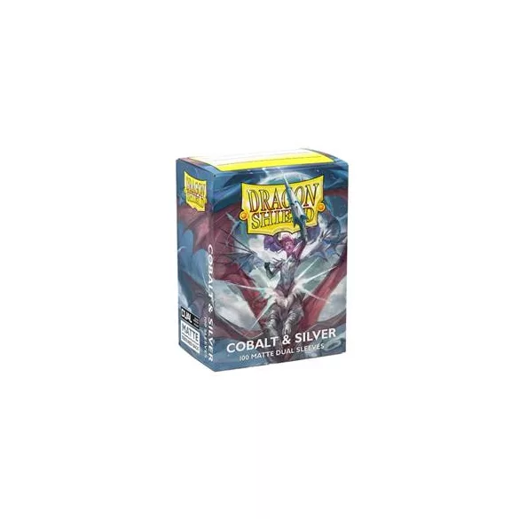 Dragon Shield Standard Matte Dual Sleeves Cobalt & Silver (100 Sleeves)-AT-15064