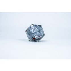 Sirius Dice - Large D20 Snow Globes Silver Ink Silver glitter red and green snowflakes-SDZ0012-04