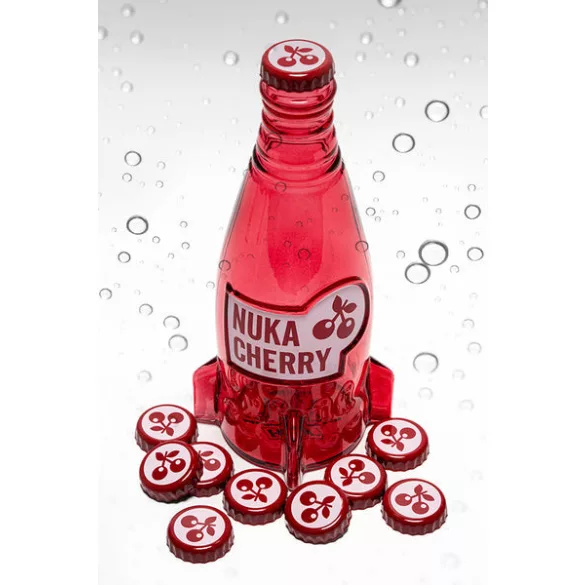 Fallout "Nuka Cola Cherry" Glass Bottle and Caps-1134570