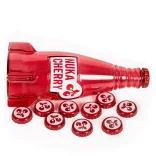 Fallout "Nuka Cola Cherry" Glass Bottle and Caps-1134570