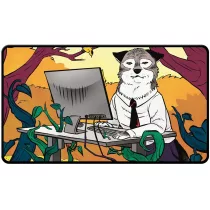 UP - Secret Lair Sale 4 2024 Not A Wolf Black Stitched Playmat Standing Desk Wolf Token for MTG-38059