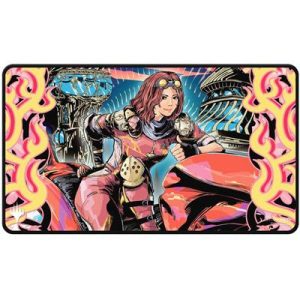 UP - MTG 2025 Multiplanar Race Set Black Stitched Playmat Variant Art PW for Magic: The Gathering-38698