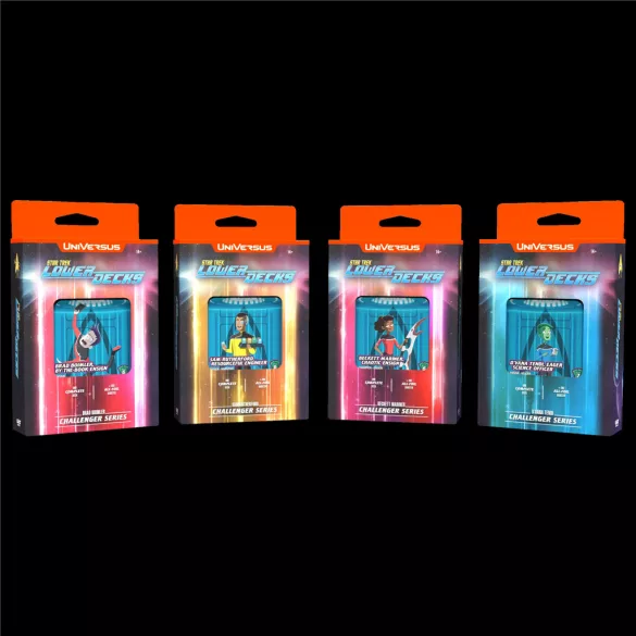 UniVersus CCG: STAR TREK Lower Decks Challenger Series Deck Display (4 Decks) - EN-UVSSTK05D
