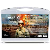 Vallejo - Model Color / 80 colors case - Military Case includes: 76 colors + 4 auxiliaries 18 ml-70253