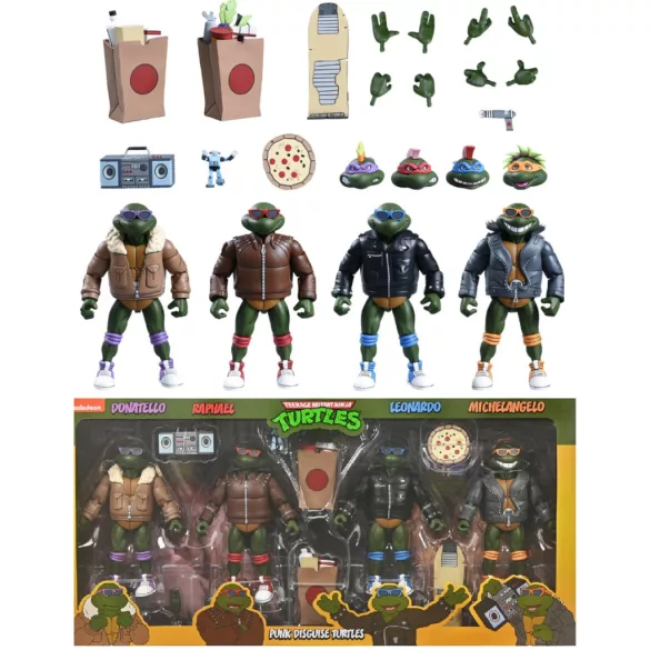 TMNT (Cartoon) - 7” Scale Action Figure - Punk Turtles 4 Pack-NECA54381