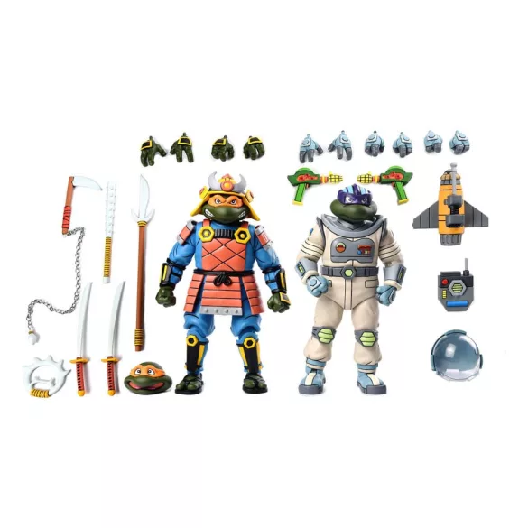 TMNT (Cartoon) - 7” Scale Action Figures - Space Adventure & Samurai Turtles 2 Pack-NECA54345