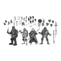 Universal Monsters x TMNT -  7” Scale Action Figure - 4 Pack Turtles Black & White-NE54468-01