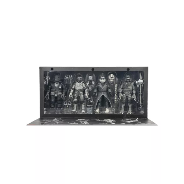Universal Monsters x TMNT - 7” Scale Action Figure - 4 Pack Turtles Black & White-NE54468-01
