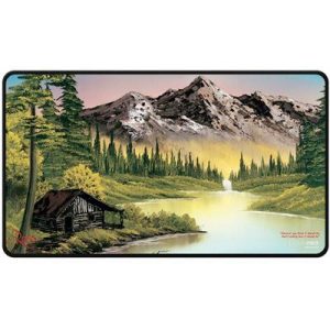 UP - Bob Ross Mountain Retreat Black Stitched Playmat-16510