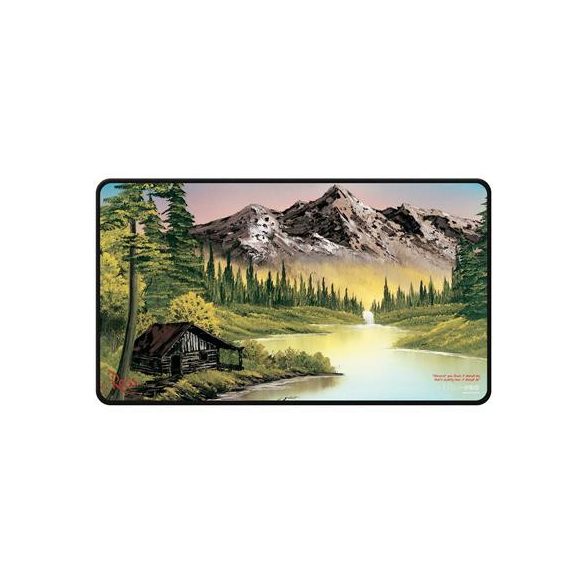 UP - Bob Ross Mountain Retreat Black Stitched Playmat-16510