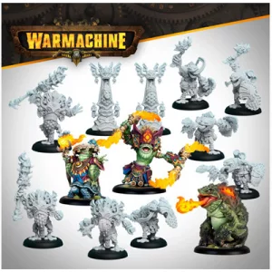 Warmachine: Southern Kriels Fire Tongue Warriors Command Cadre - EN miniatűra szett