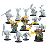 Warmachine: Southern Kriels Fire Tongue Warriors Command Cadre - EN miniatűra szett
