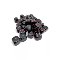 Opaque Black/pink 12mm d6 Dice Block (36 dice)-25848