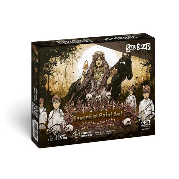 Vallejo - Game Color / 12 colors + figure - Essential Paint Set by Squidmar Miniatures 18 ml-72201