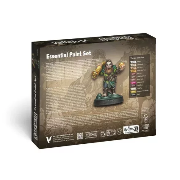 Vallejo Game Color Essential Paint Set by Squidmar Miniatures - 12 szín + figura, 18 ml