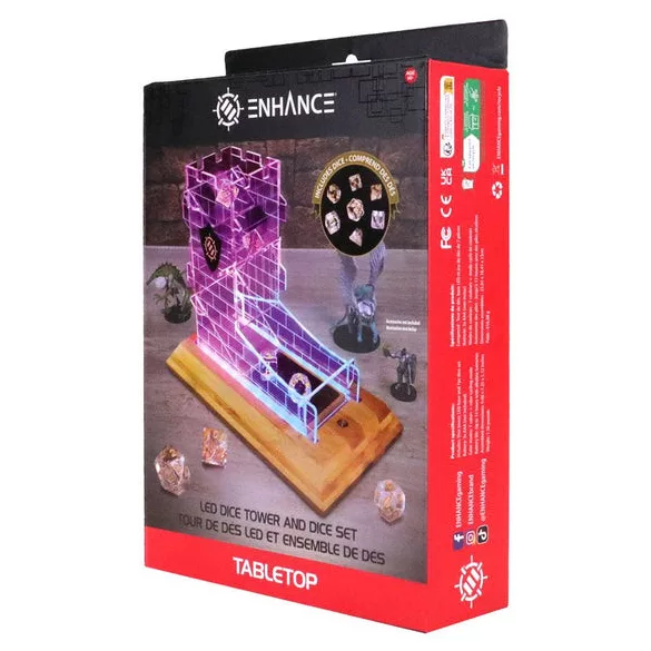 Enhance Gaming - LED Dice Tower and 7pc Clear Dice Set-ENTTADL100CLEW