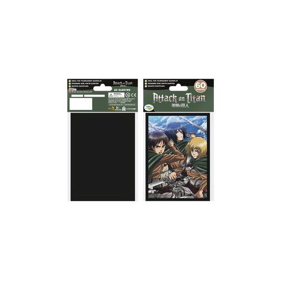 Attack On Titan Yu-Gi-Oh sized Sleeves - Battle Trio (60 Sleeves)-L420054