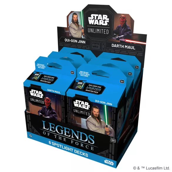 FFG - Star Wars: Unlimited - Legends of the Force Spotlight Deck Display (6 Decks) - EN-SWH0510en