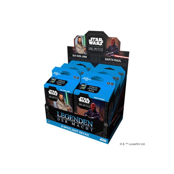 FFG - Star Wars: Unlimited - Legends of the Force Spotlight Deck Display (6 Decks) - DE-SWH0510de