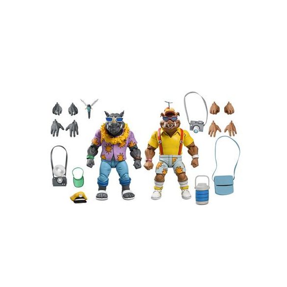 TMNT (Cartoon) - 7" Scale Action Figure - Vacation Bebop and Rocksteady 2 Pack-NE54359-01