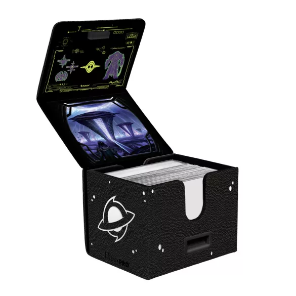 UP - Edge of Eternities Premium Alcove Edge Deck Box with Interior Printing Black Mythic for MTG-38863