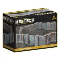 HexTech - Battlefield in a Box Terrain: Trinity City Fortress Walls (x24) - Grey-HEXT30