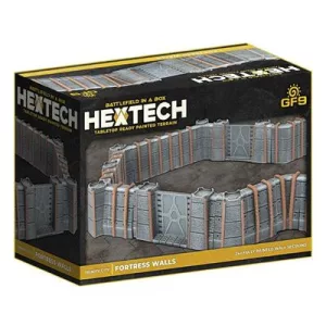 HexTech - Battlefield in a Box Terrain: Trinity City Fortress Walls (x24) - Grey-HEXT30