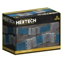 HexTech - Battlefield in a Box Terrain: Trinity City Energy Walls (x26) - Grey/Blue-HEXT31