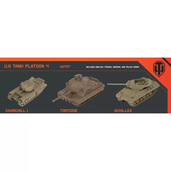 World of Tanks: Miniatures Game U.K. Tank Platoon 4 (Churchill I, Tortoise, Achilles)-WOT97