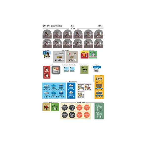 GMT Games 2024 Replacement Countersheet - EN-2320-24