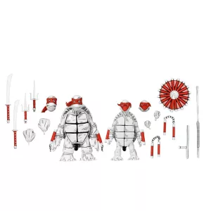 TMNT (Mirage Comics) 7" Scale Action Figure - Black and White First Turtles 2 Pack