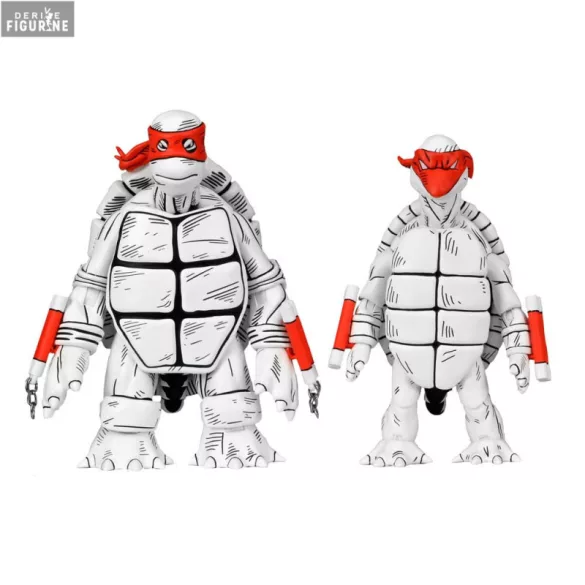 TMNT (Mirage Comics) 7" Scale Action Figure - Black and White First Turtles 2 Pack