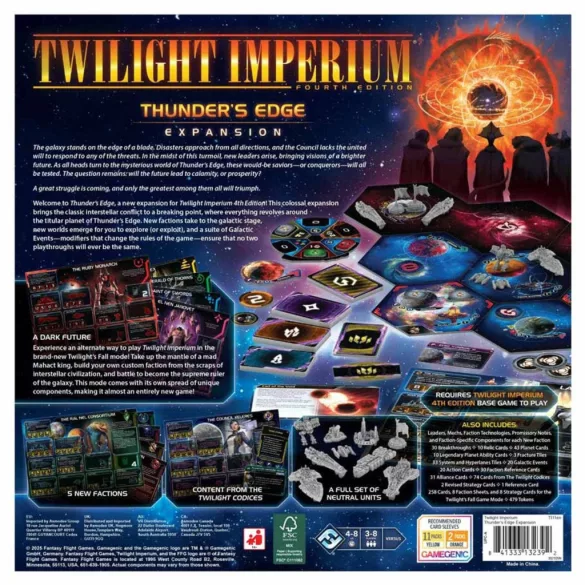 Twilight Imperium: Thunder's Edge - angol nyelvű társasjáték-kiegészítő