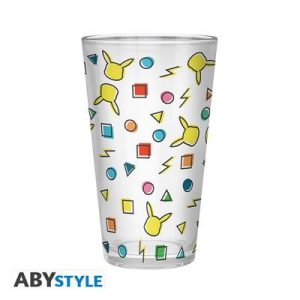 POKEMON - Large Glass - 400ml - Pikachu pattern-ABYVER211