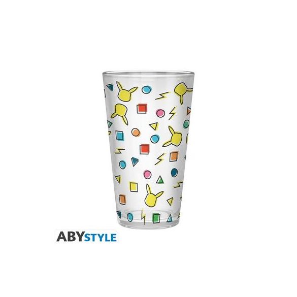 POKEMON - Large Glass - 400ml - Pikachu pattern-ABYVER211