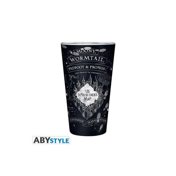 HARRY POTTER - Large Glass - 400ml - Marauder's map - Matte-ABYVER130