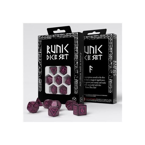 Runic Shimmering black with magenta Dice Set-SRUN08
