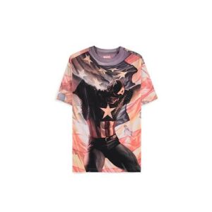 Captain America - Digital American AOP Men's Short Sleeved T-shirt - 2XL-TS821767CAP-2XL