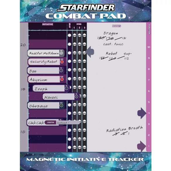 Starfinder Combat Pad (S2) - angol kezdeményezéskövető tábla