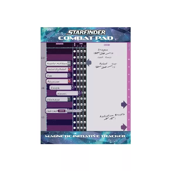 Starfinder Combat Pad (S2) - angol kezdeményezéskövető tábla