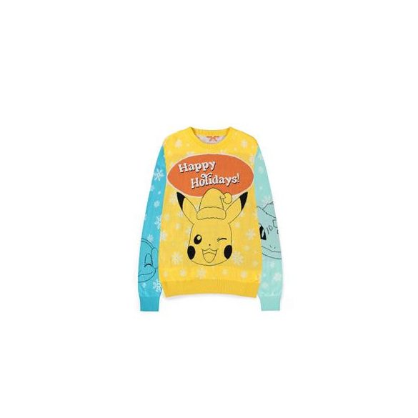 Pokémon - Pikachu, Bulbasaur, Squirtle & Charmender Christmas Jumper - S-KW363677POK-S